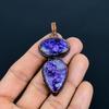 Charoite Handmade Gemstone Pendant, Copper Electroformed Pendant Antique Jewelry, For Engagement Gift
