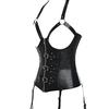 Corset Steampunk en Faux cuir pour femmes, Bustier Punk Rock, surbuste à boucle, Basque avec string