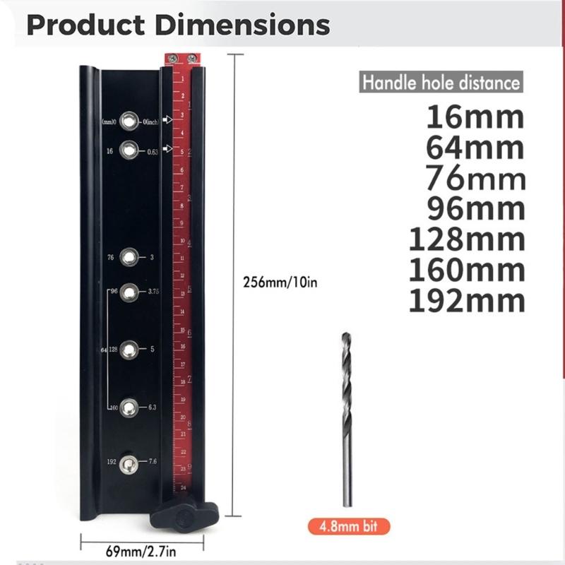Einstellbare Schrankbeschläge Bohrschablone Positionierer Stanzlochsucher Bohrhilfe für Schrank Schubladengriffe Türgriffe