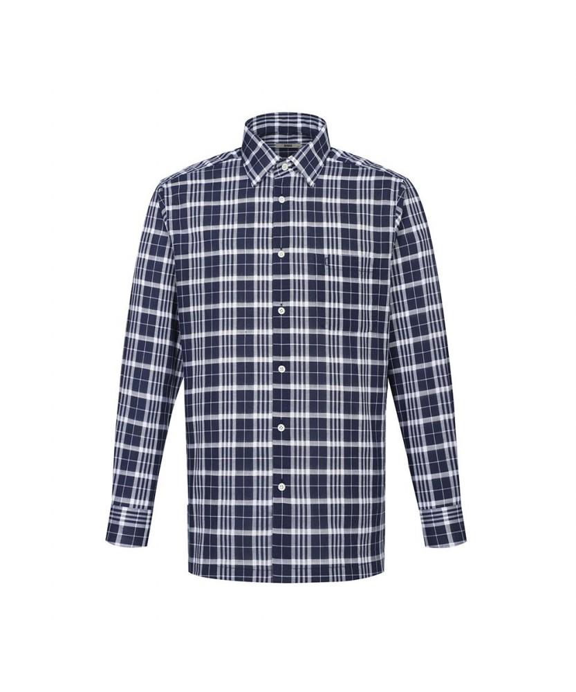 Dagseusyeocheu Easy Care Linen Blend Medium Check Shirt_Dms1Shcl112N1