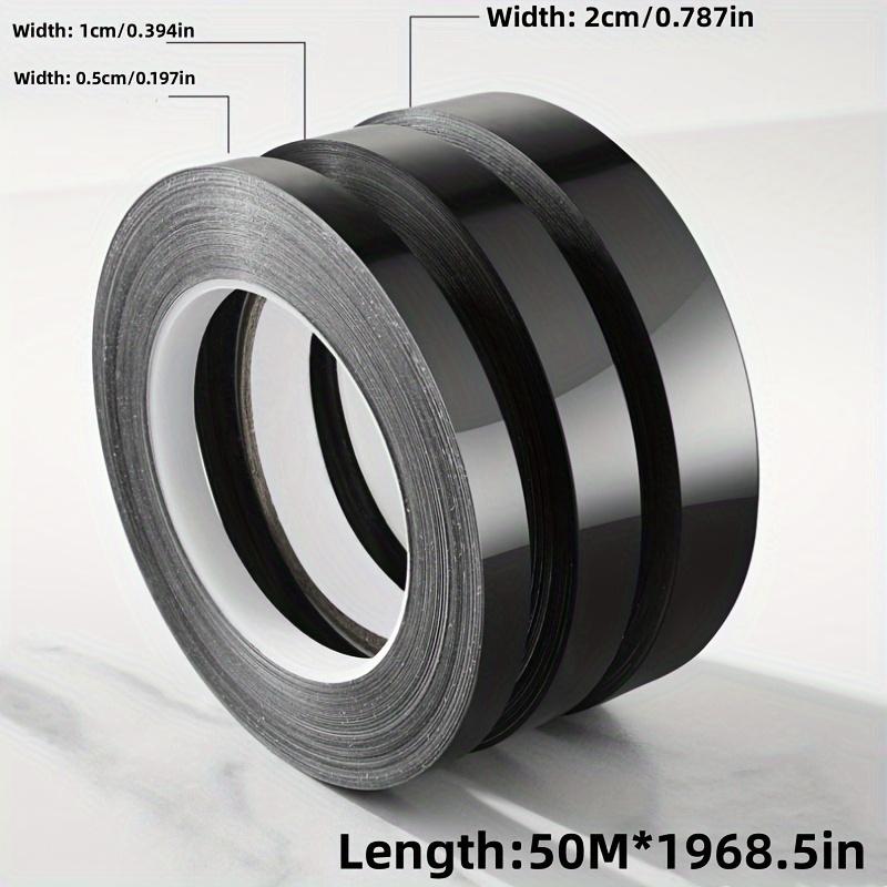 

50 м самоклеящаяся лента-наклейка для плитки золотистая серебристая водонепроницаемая напольная настенная уплотнительная лента для зазоров плитки наклейка для красоты швов плитки украшение для отеля 1cm/0.39in чёрный