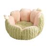 Pet Bed with Raised Petal Sides Cozy Petal-Shaped Round Snug for Cats