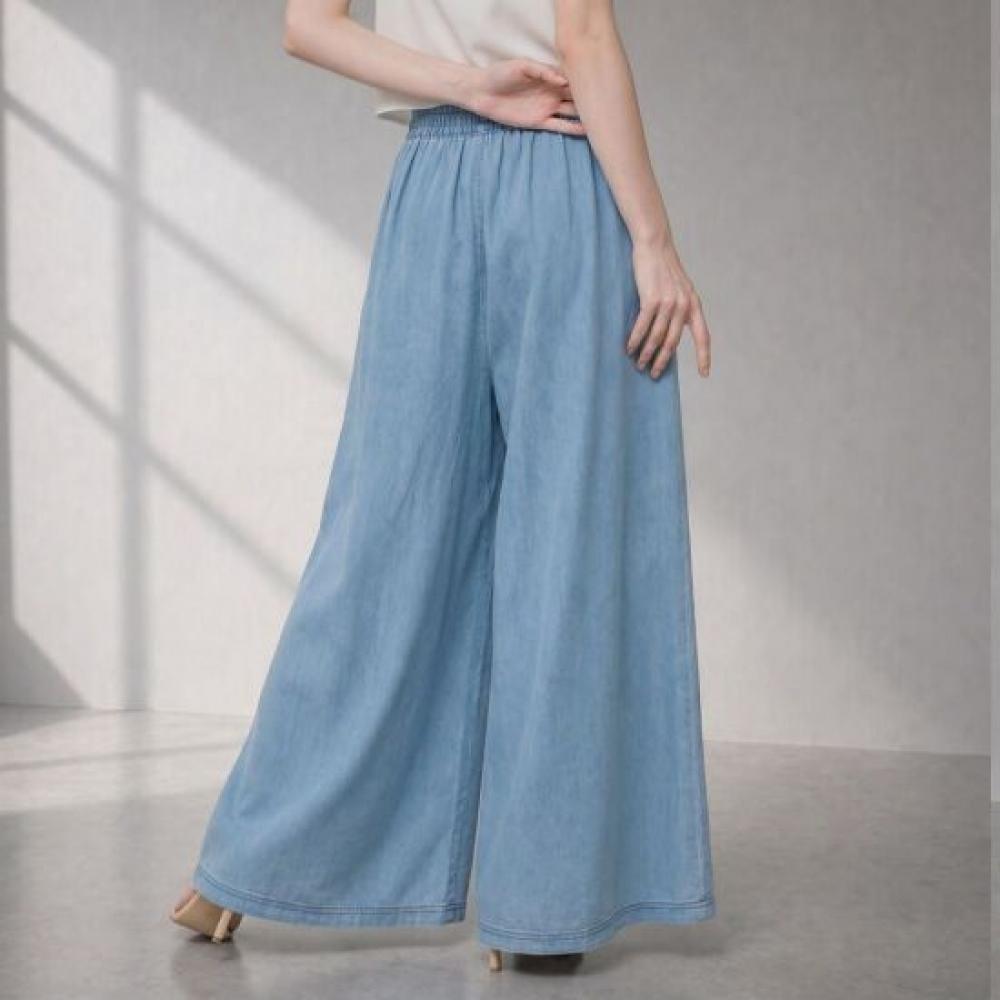 Melting Brown Women Denim Long Skirt Pants