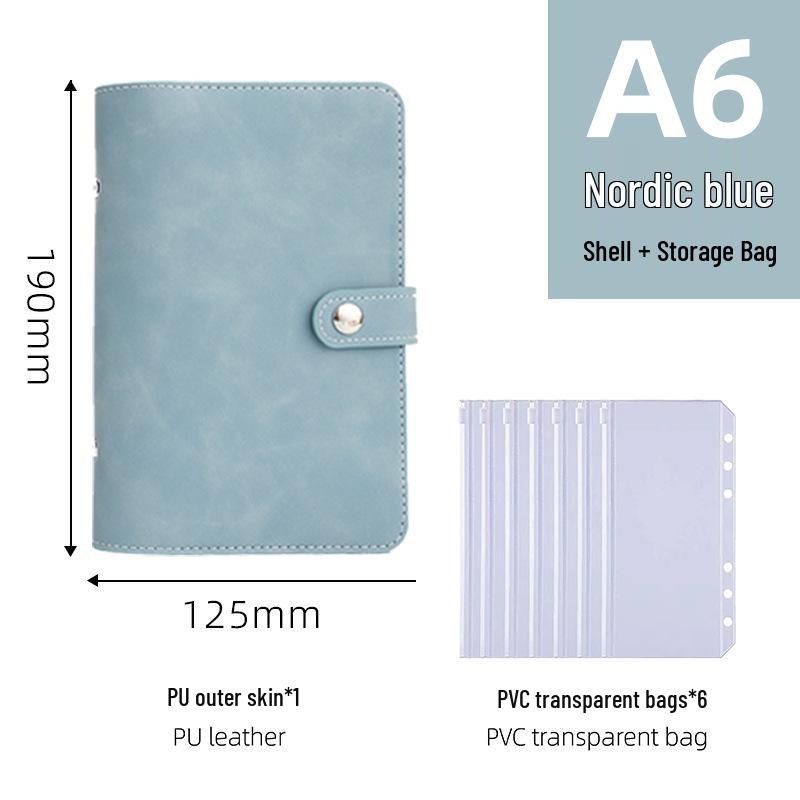 A6 Leather Buckle Loose-Leaf Notebook & A5 Multifunctional Planner with Custom Logo and Storage