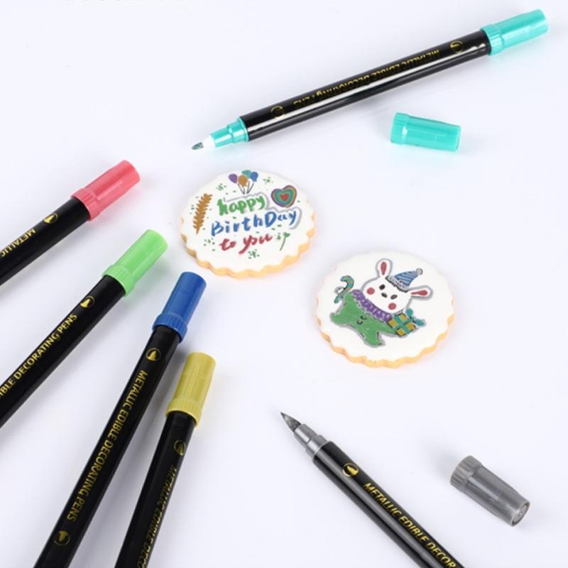 Food Coloring Pens Color Double Sided Edible Food Coloring Marker with Fine and Thick Tip Food Grade Marker for DIY