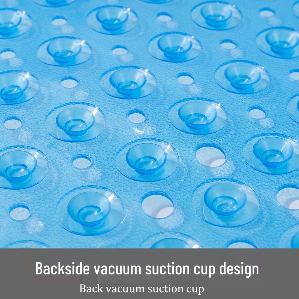 PVC5353 Non-slip Bubble Shower Mat with Suction Cups - Fall Prevention and Water Leakage Protection.