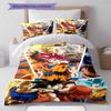 Son Goku Pattern Bedding,Quilt Set Quilt Cover Pillowcase Home Birthday Gift (1 * Duvet Cover + 2 * Pillowcase, Without Core)
