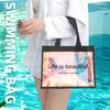 Laser Iridescent PVC Beach Tote - Transparent, Sealed Edge, Multi-Purpose Bag for Shopping, Gifts, and More
