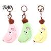 Kawaii Banana Bag Pendant Cute Plush Keychain, Soft Stuffed Fruit Adorable Keychain with Embroidered Face, Cartoon Charm for Backpack Vivid Expression