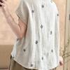 Plus Size Women's Summer Retro Comfortable Blouse Cotton Linen Office Lady Fashion Arrival Trendy Breathable