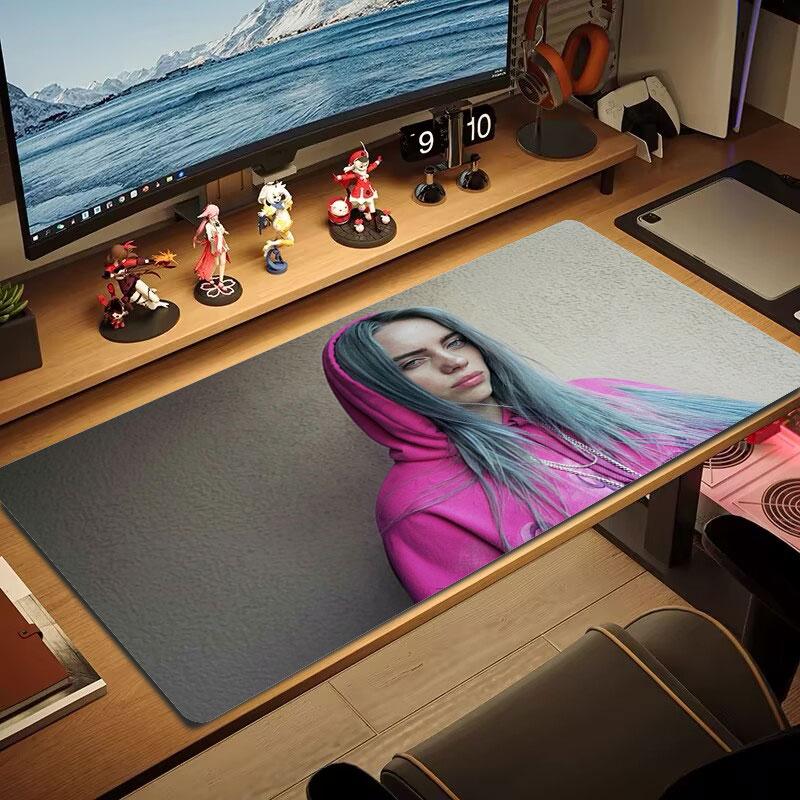 Billie Eilish Large Size Mouse Pad Large Gaming Table Cushion Non-slip Laptop Tablet Big Mousepad XXL Mat Mini PC Playmat With Lock Edge