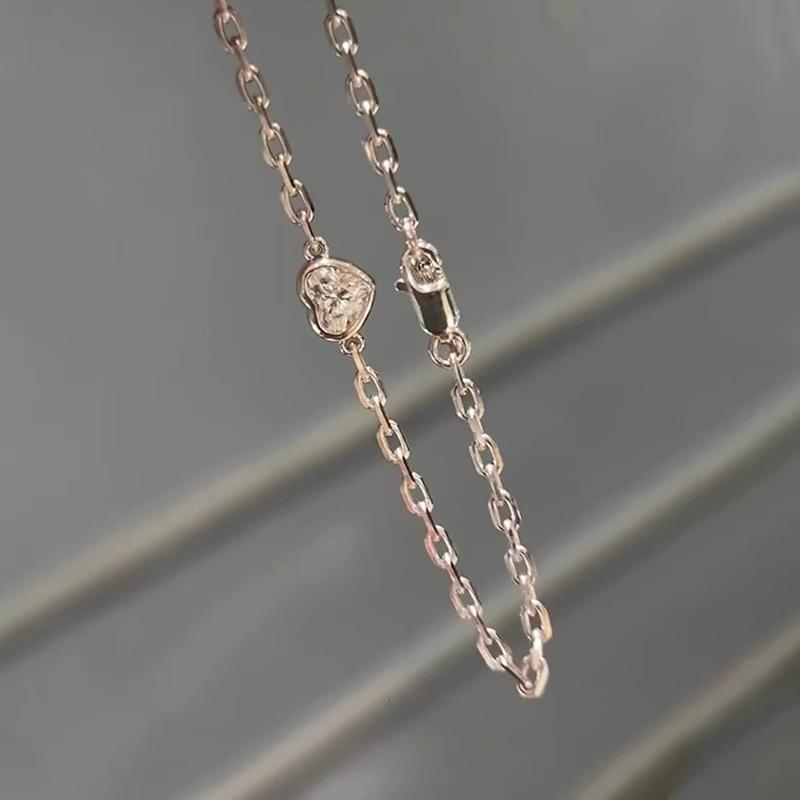 Elegant Heart Diamond Bracelet for Girls - Korean Style Layered Jewelry Accessory