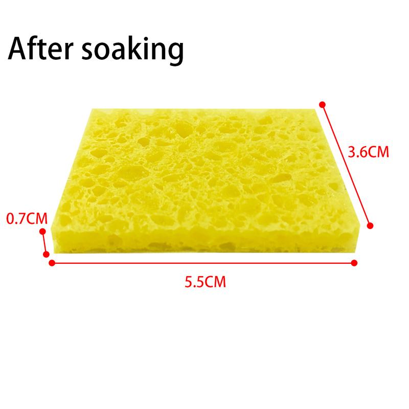 100Pcs Yellow Cleaning Sponge Cleaner for Enduring Electric Welding Soldering Iron