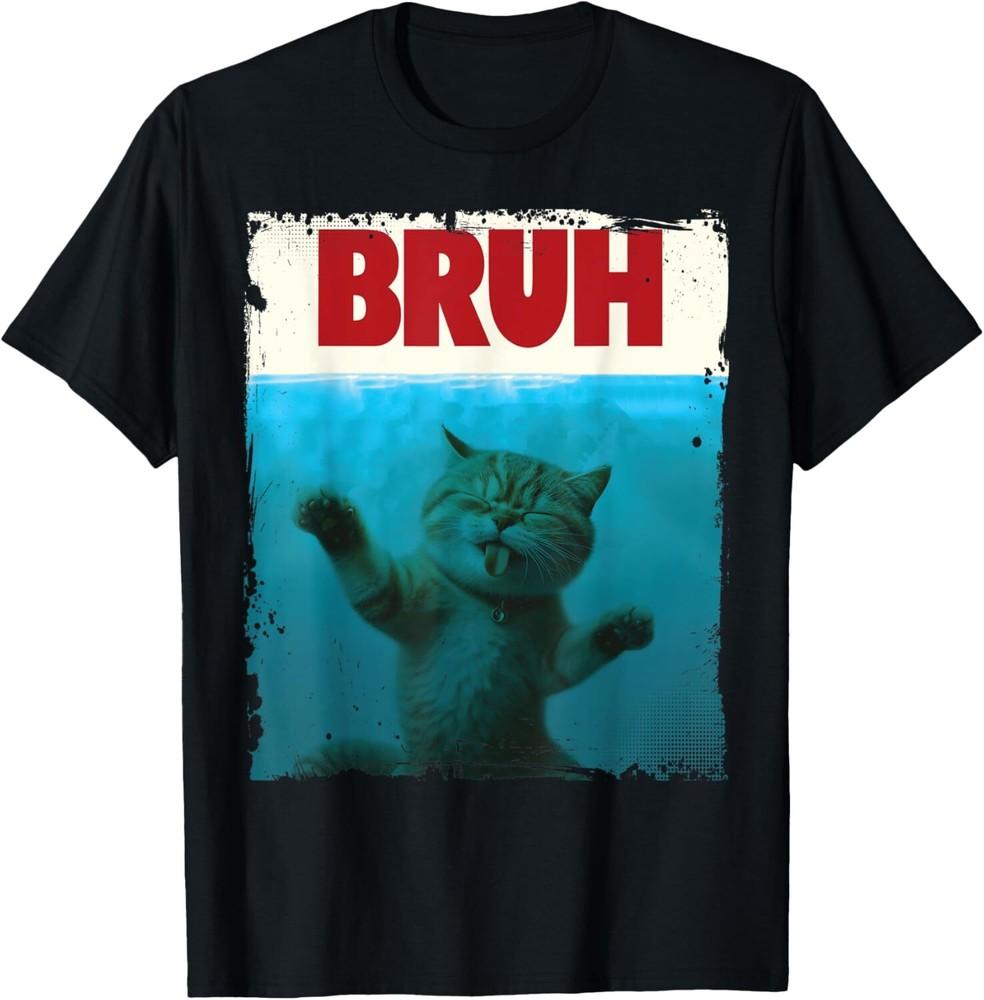 

Chill Cat Bruh Meme Funny Saying Brother Greeting Teens Cat Gift Unisex T-Shirt 2XL