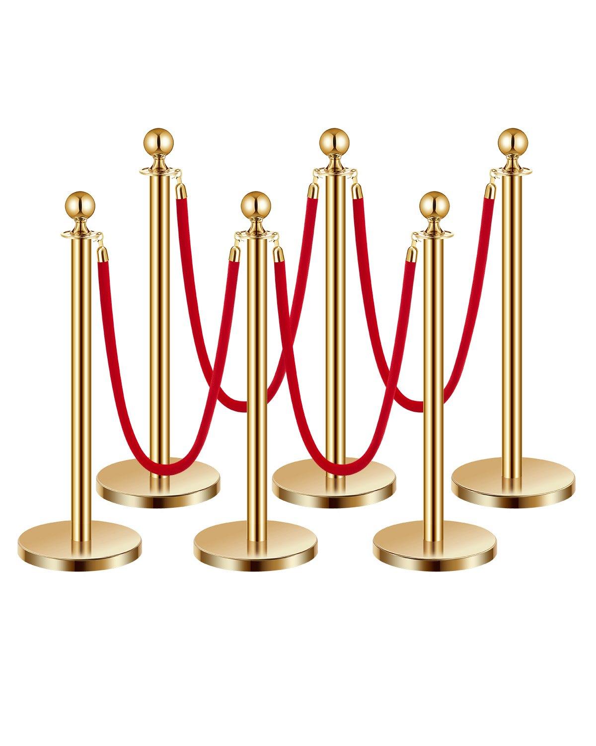 VEVOR Stanchions and Velvet Ropes 6Pcs
