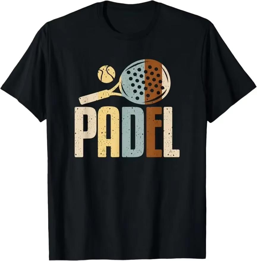 Summer Paddle Net Ball Racket Retro Color T-shirt Casual Sports Streetwear Couple Streetwear T-shirt Women's Clothing