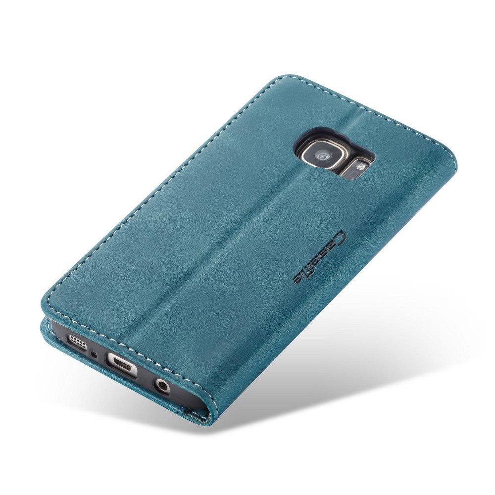 CASEME Case for Samsung Galaxy S7, Leather Wallet Case, Blue