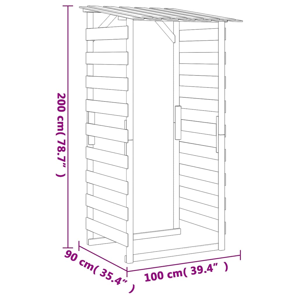 Vidaxl Gazebo da Giardino con Tetto, 3 Pezzi, 100X90X200 Cm, Pino