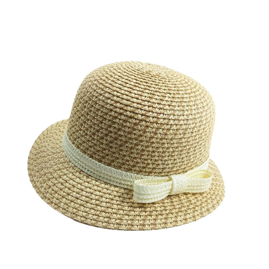 Front big and back small bow straw hat women's spring and summer new fashionable versatile face small travel sunshade sun hat