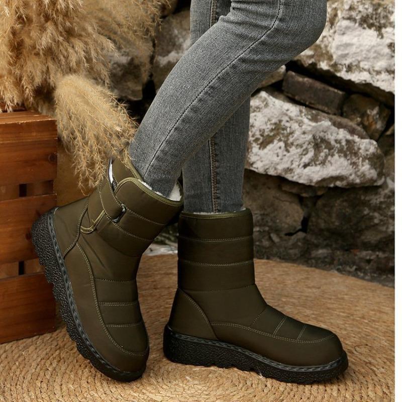 Warm thick-soled thickened new snow boots short boots towel large size winter cotton shoes women's velvet