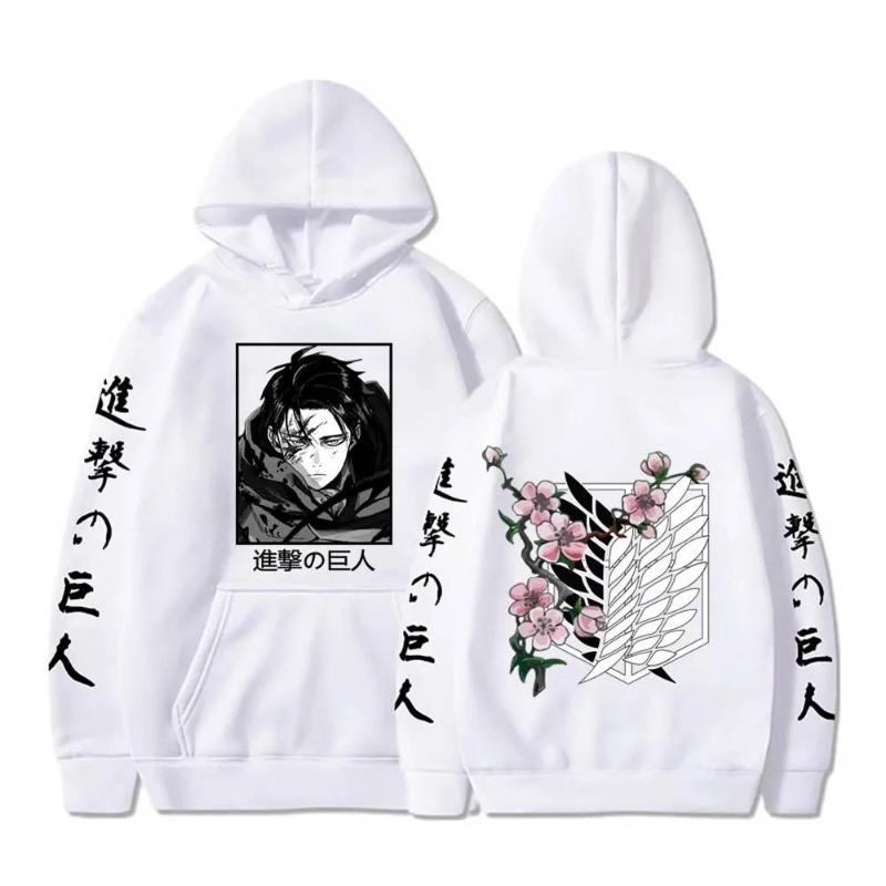 Anime Attack on Titan Plus Size Hoodie Levi Graphic Hood Sweatshirt Men Womnen Fashion Brand Design Pullover Fleece Hoodies