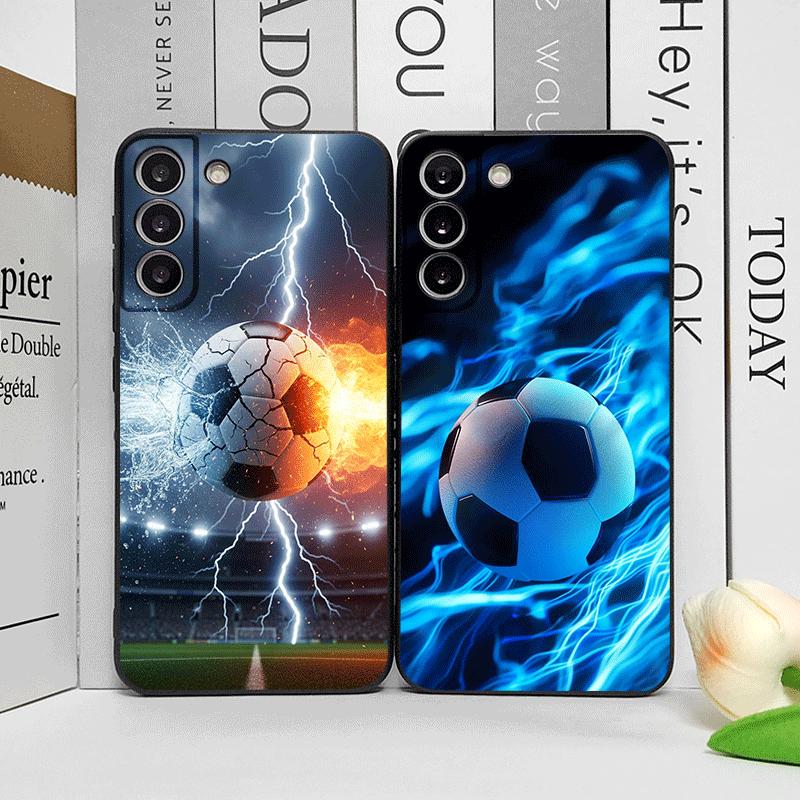 Creative Lightning Football Printed Phone Case for Samsung Galaxy S26 S25 S24+ S23 Ultra S25+ S22 Plus S21 FE S20 5G Soft Cover