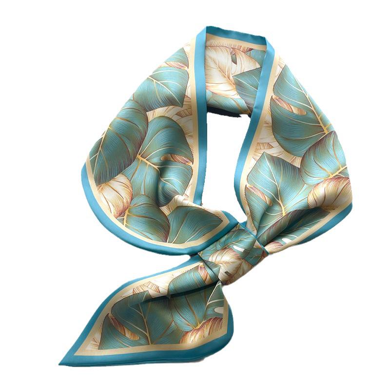 Striped Silk Scarf Imitation Long Diagonal Plaid Perfect For Spring Summer