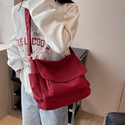 Simple and Solid Color Versatile Crossbody Bag Single Shoulder Sail Bag Men's and Women's Postman Bag