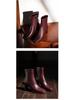 BEIJIANI 816-2 Women's Chunky Heel Ankle Boots, Square Toe, Solid Color, Soft Leather