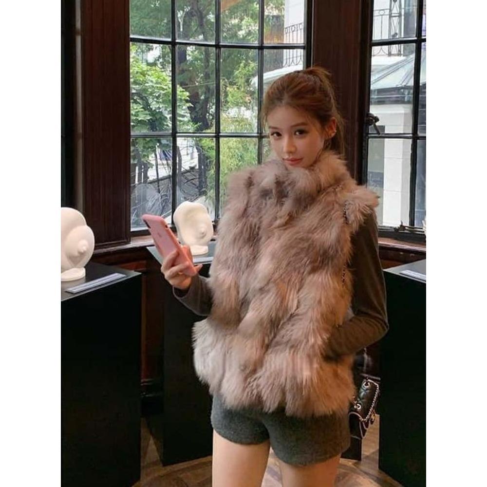 Faux Fox Fur Vest - Women's New Winter Outerwear Women's Coats