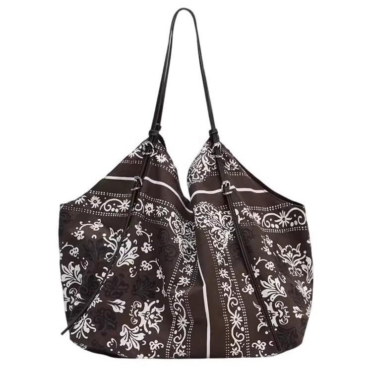 Large Capacity, Printed, Single Shoulder Shopping Bag, Tote Bag, New Spring/summer 2025 Style, Casual Women's Bag, Lazy, Commuting Handbag