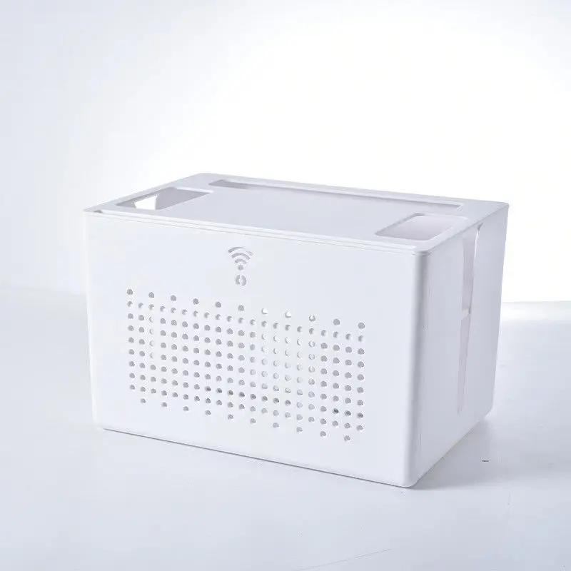 The New Router Storage Box Saves Space Hollow Cable Management Box Heat Dissipation Detachable Router Double-layer Storage Box