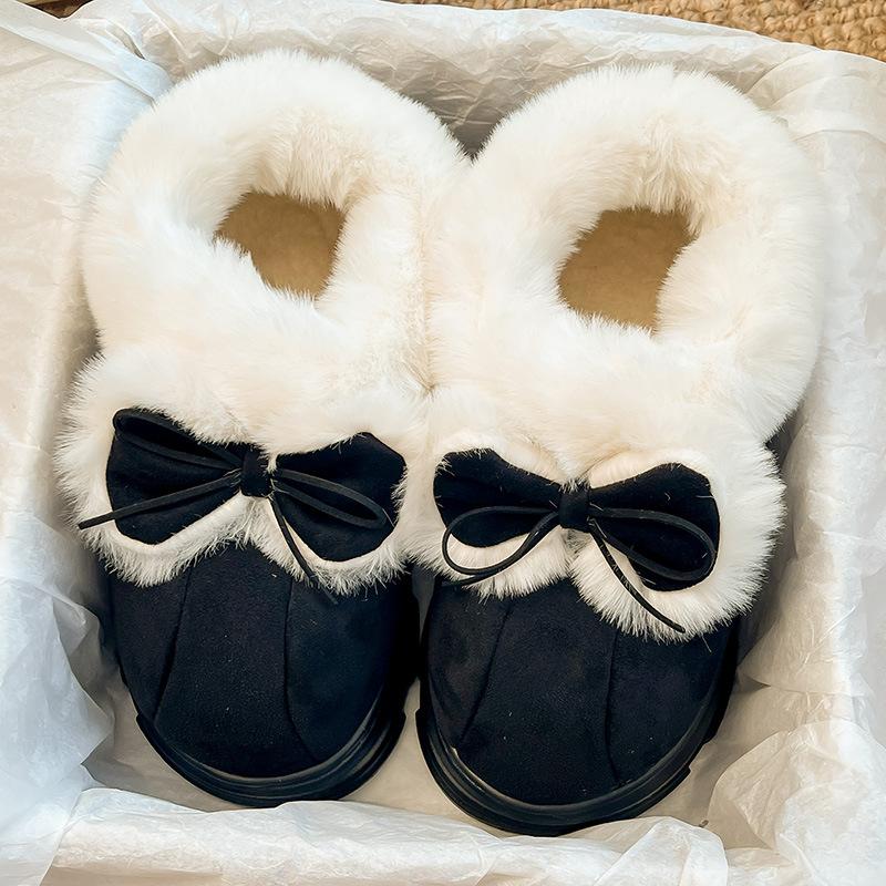 Bottes de Neige d'Hiver Chaudes pour Femmes, Mode Nœud, Semelle Légère et Douce, Doublure Rembourrée en Fourrure, Antidérapantes, Décontractées, Sportives, en Coton