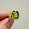 Genune Green Peridot 925 Sterling Silver Yellow Gold Overlay Ring Jewelry, Artisan Gift Wedding August Birthstone Ring