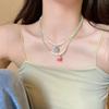 Elegant Tulip Pearl Crystal Necklace: Spring/Summer Style Clavicle Chain for Women