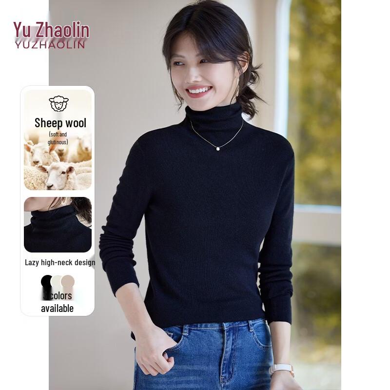 YUZHAOLIN Women s High-Neck Wool Blend Sweater L