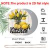 2D Flat Aluminum Wall Art with Lemon and Tulip Design 7.87 Inches X 7.87 Inches Rustic Style Perfect for Gardens, Farmhouses, Bars, Cafes, Parties