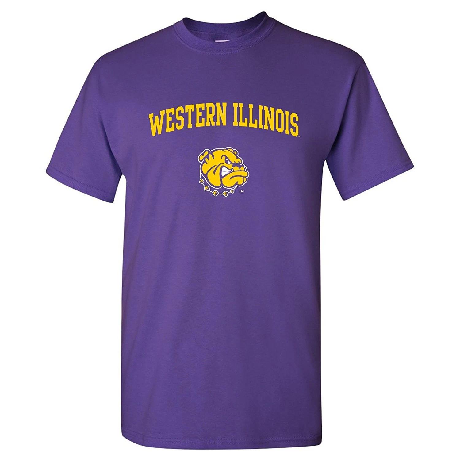 Western Illinois University Arch Logo - NCAA Sports Team T-Shirt - Purple 4XL