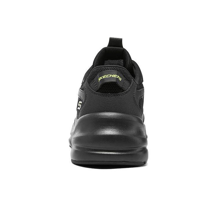 Skechers DLites Mesh Trendy Comfortable Versatile Shock Absorbing Breathable Impact Resistant Low Top Dad Shoes Men Sneakers Black 118323-BBK