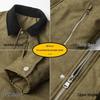 Di Yu Shen Long Men's Trendy Winter Loose Color Block Fleece-Lined Leather Jacket