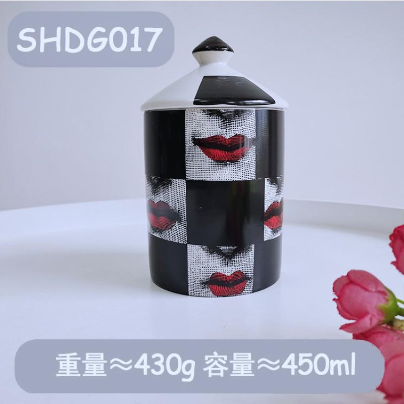 Vaso portaoggetti in ceramica con design sul viso, per gioielli, candele, decorazione da scrivania, contenitore in stile europeo