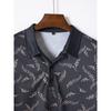 Men's Striped Printed Lapel Short Sleeved Polo Shirt