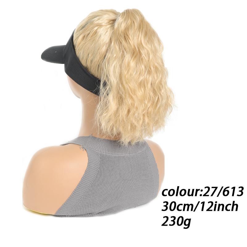 Adjustable Hat Wig with Curly Hair and Ponytail - a Combination of Sporty and Fashionable Synthetic Hat Wigs