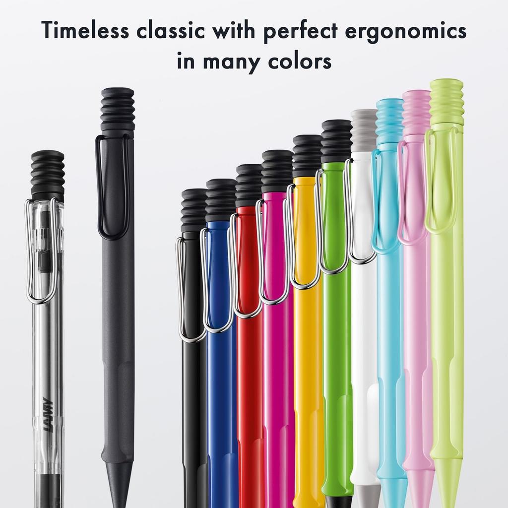 LAMY Safari Grön Kulspetspenna Ergonomisk Medel Linjebredd Bekväm för Långa Skrivtider Tillverkad av Slitstark ASA-plast Inkluderar LAMY M 16 Påfyllning