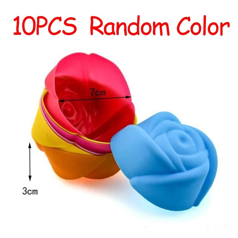 1/5/10 Stück Zufällige Farbe Silikon Kuchenform Silikon Kuchen Backform Tasse Cupcake Puddingform Hochtemperaturbeständig und Weich