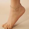 Rhinestone Foot Ornaments, Adjustable Anklet, Crystal Double Heart-shaped Anklet