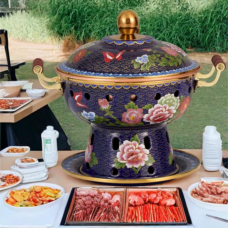 Naijiang Enamel Copper Single-Person Alcohol Hotpot