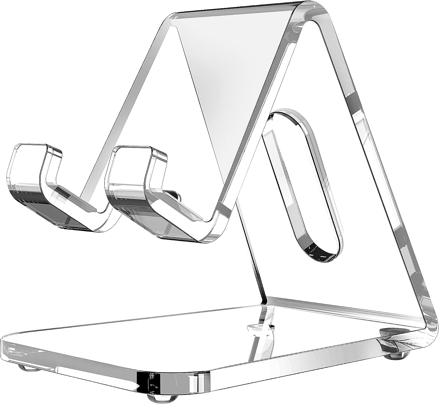 Acrylic Cell Phone Stand, Transparent Phone Stand for Desk, Suitable for iPhone 14 13 Pro Max, All Smartphone 4-8in чистый