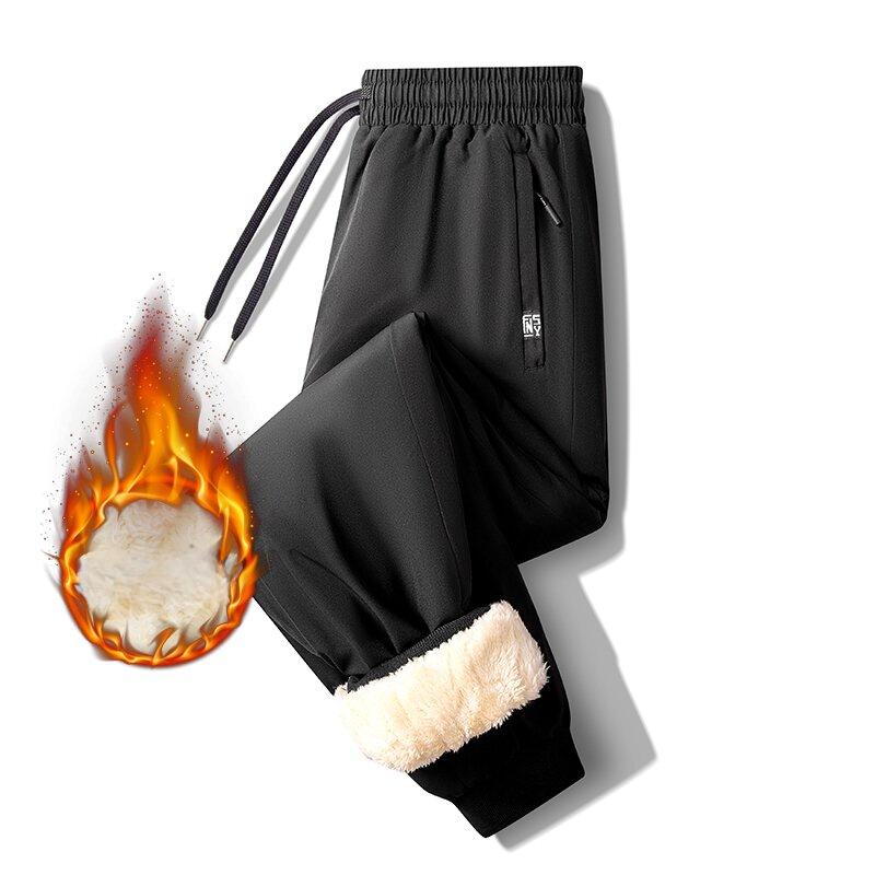 Autumn and Winter New Fashion Plus Fleece Thick Thermal Pants Men's Casual Loose Sports Plus Size Pants
