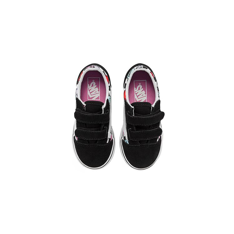 Vans Old Skool Low Top Walking Shoes Baby Shoes Black White Red VN000D3YABY